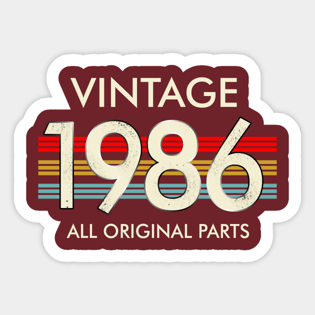 Vintage 1986 All Original Parts Sticker by louismcfarland